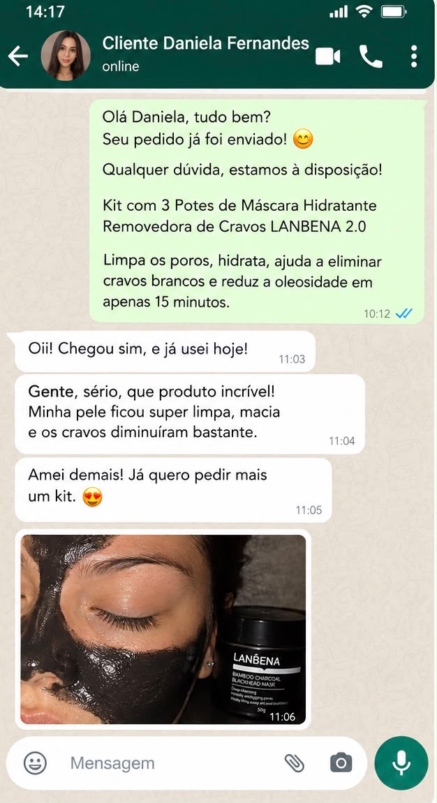 Depoimento de Daniela Fernandes após usar a máscara LANBENA